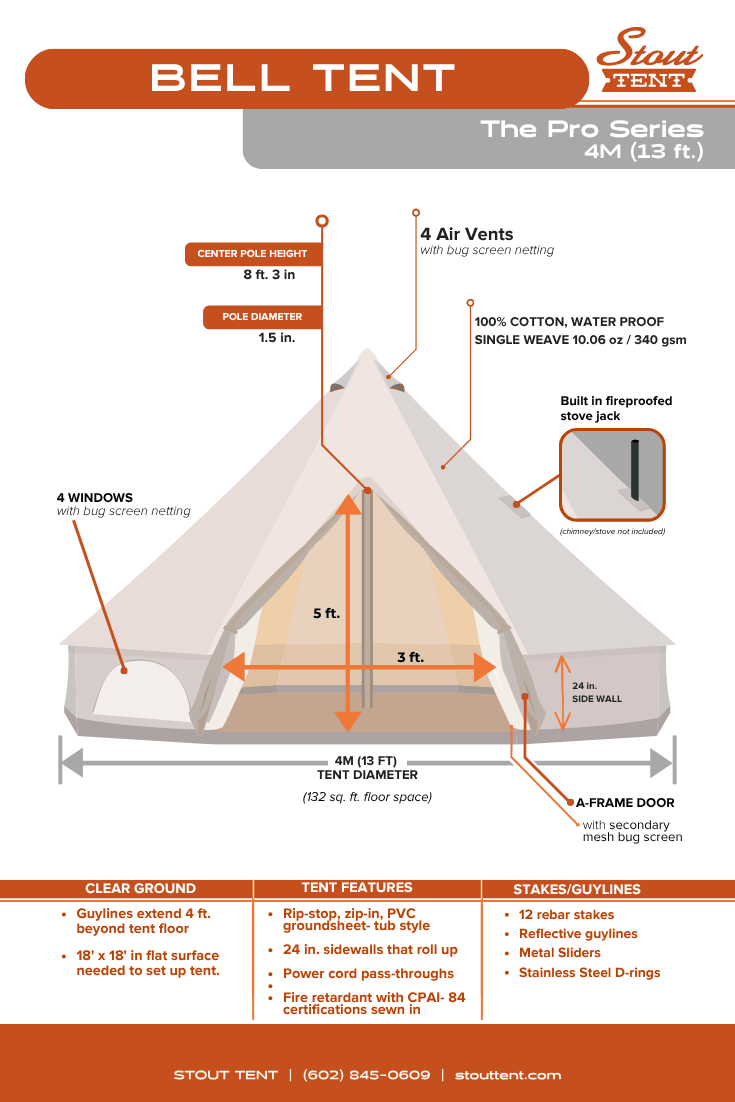 The Pro Bell Tent Series - 4M Single-door - Stout Tent
