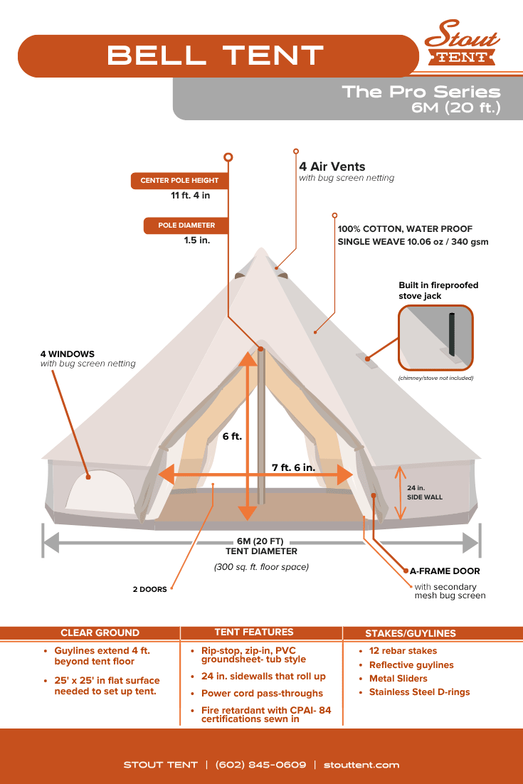 The Pro Bell Tent Series - 6M Double-door - Stout Tent