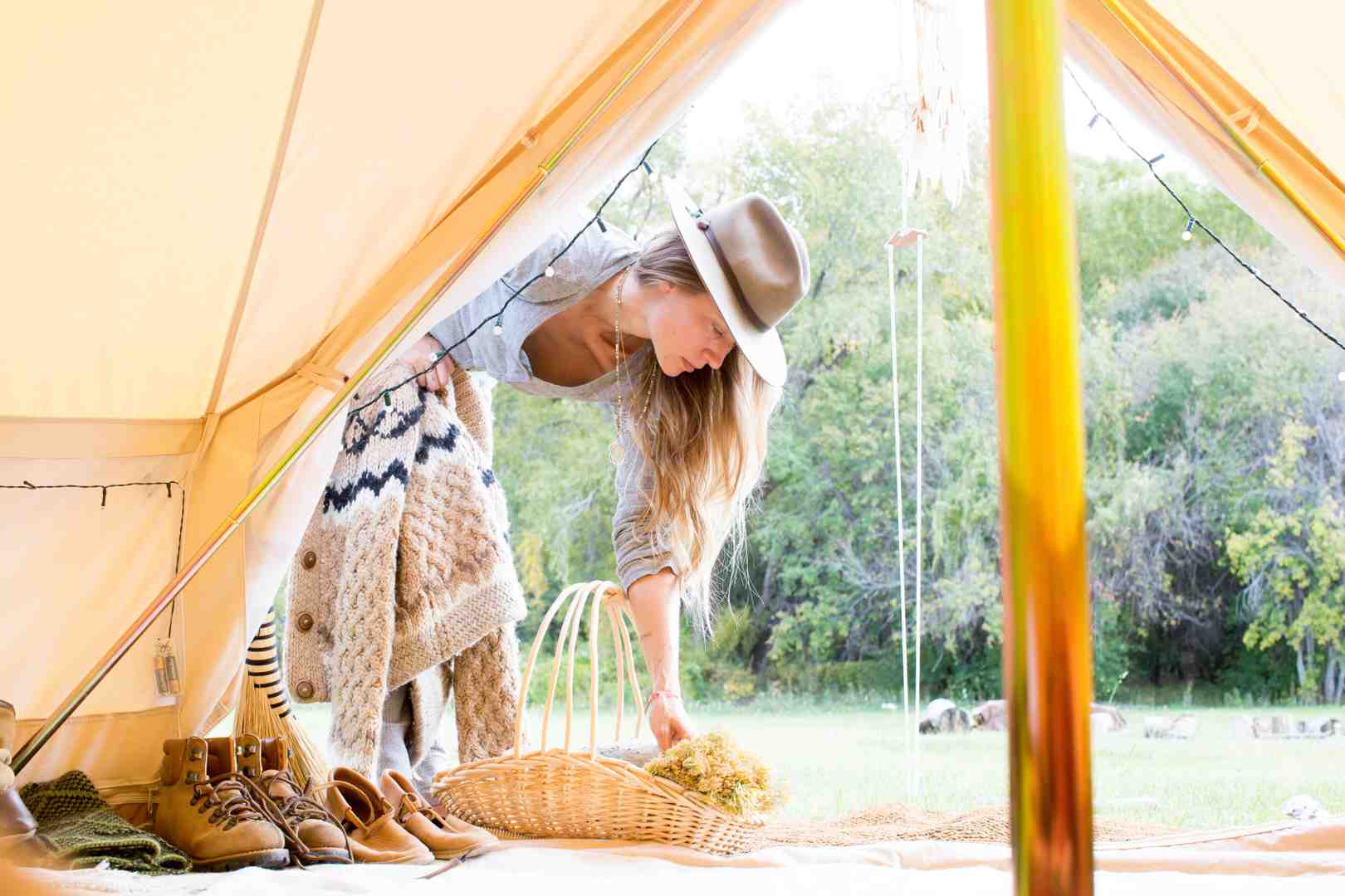 Stout Bell Tent setup for a profitable backyard glamping business