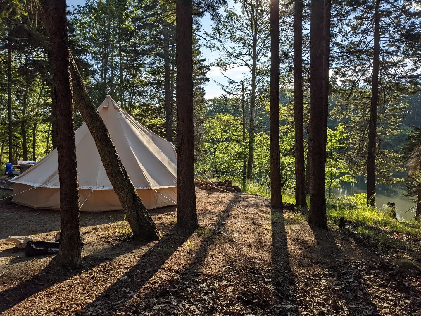 Stout bell tent on Hermit Island in Maine