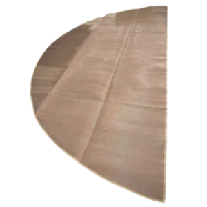 Brown half-circle object on a white background
