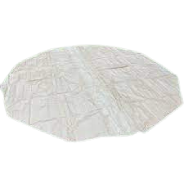 Beige tent footprint on white background