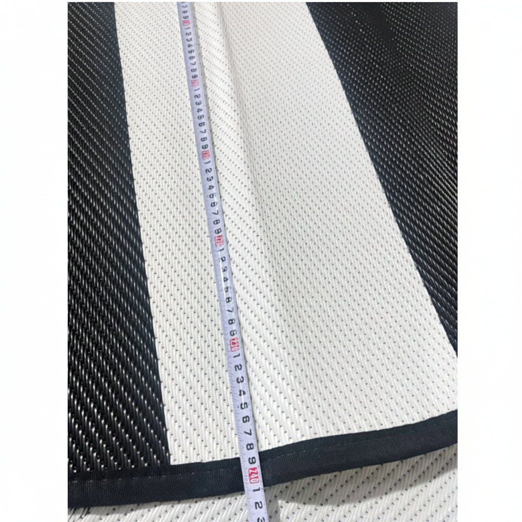 Black & White Striped Outdoor Rug image 3