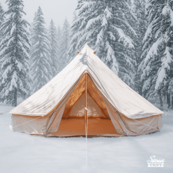 6M Pro Canvas Bell Tent with Stove Jack and Double Doors – Premium Glamping Tent by Stout Tent